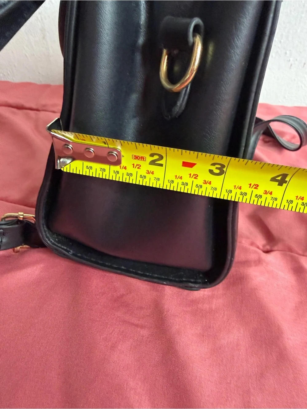 Black Structured Top-Handle Crossbody Bag